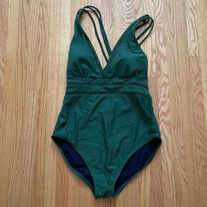 Forest green one piece swimsuit